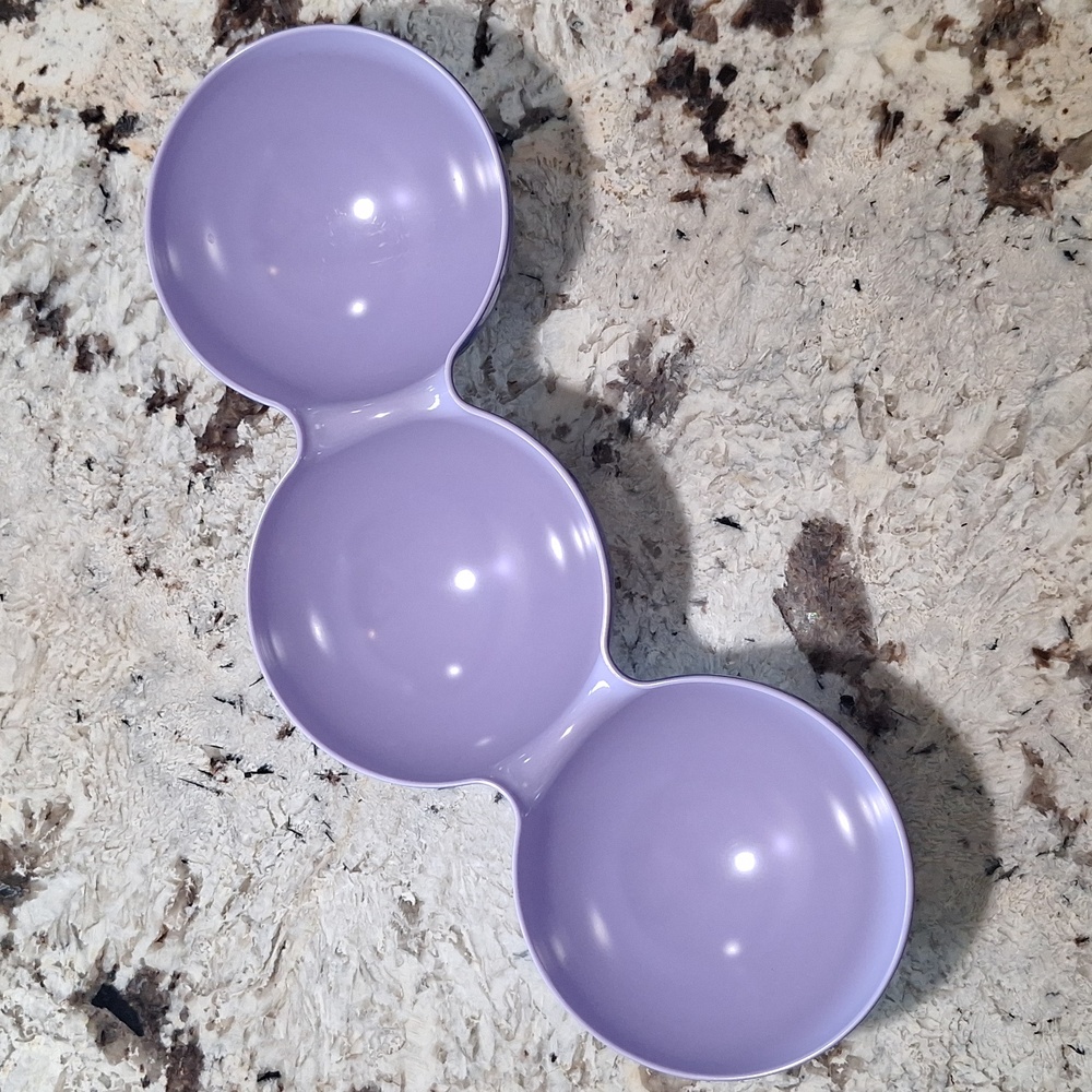 🍇 Triple dip serving bowl by Random Acts of Summer. Purple!